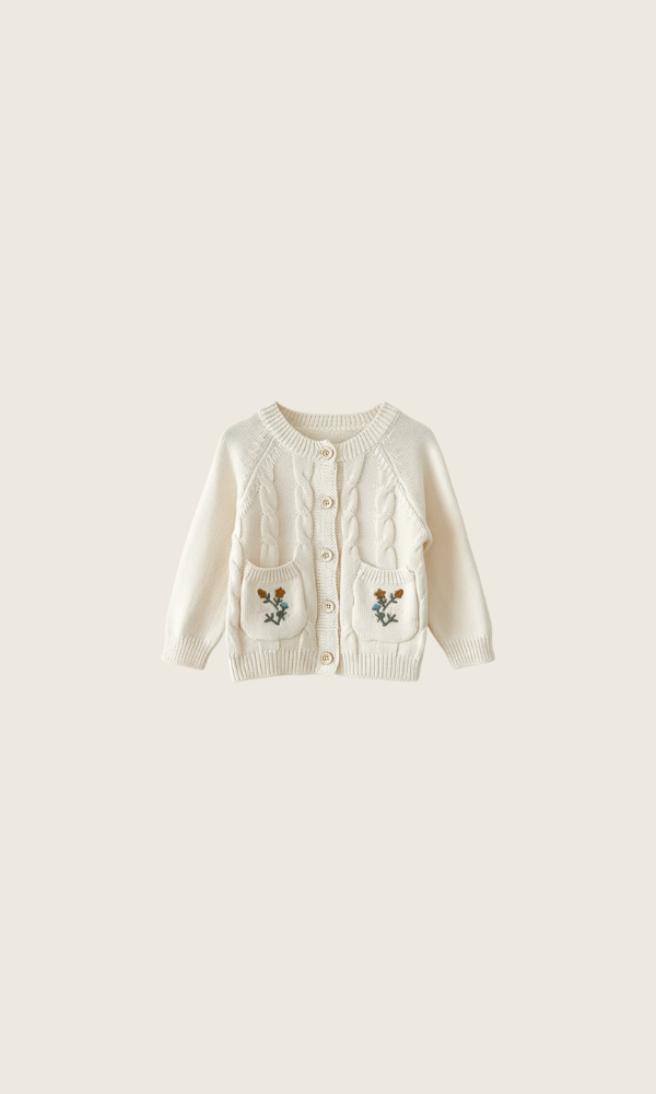 wildflower pocket cardigan | cream