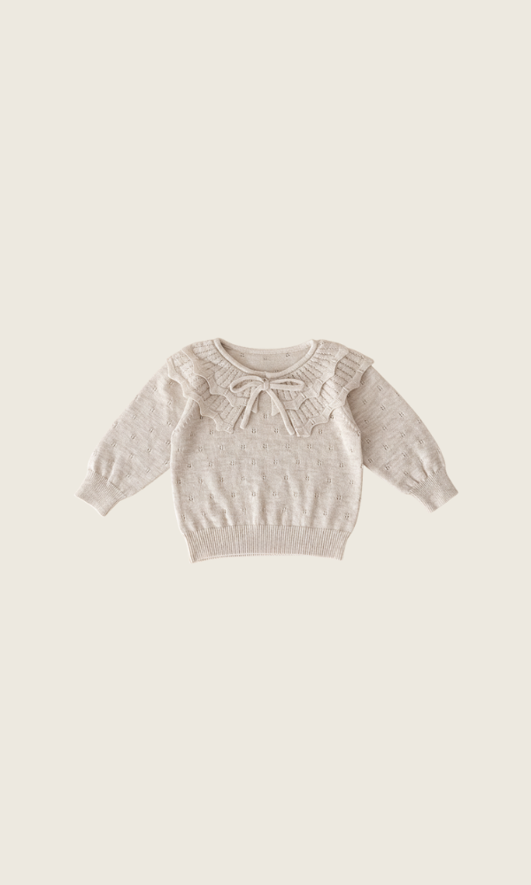 lace petal sweater | beige