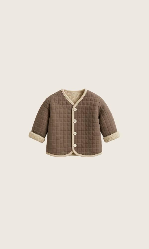 walnut quilt jacket | brown