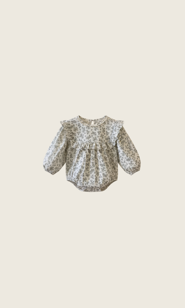 sage petal romper | beige