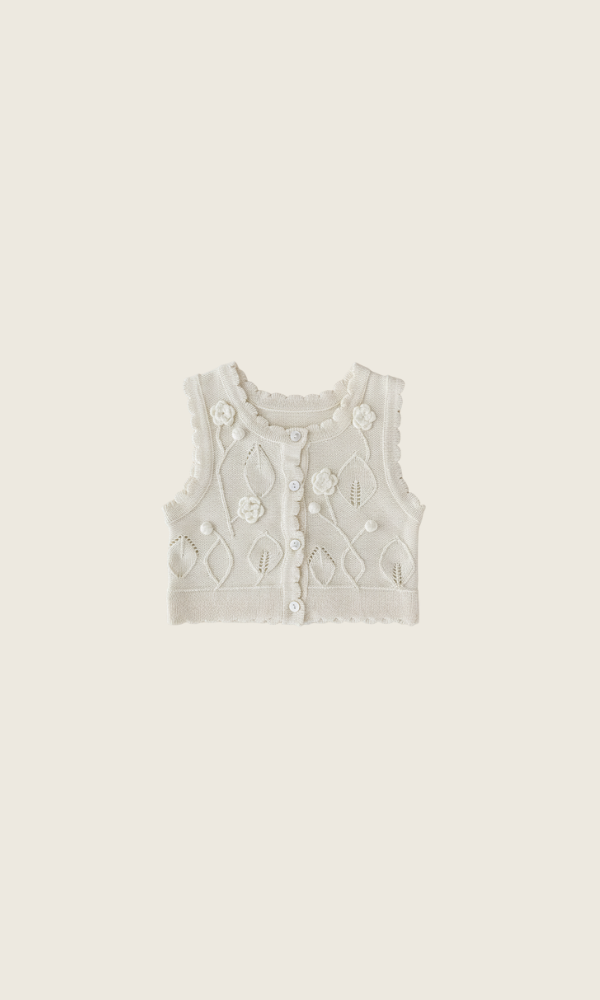 vanilla bloom vest | white