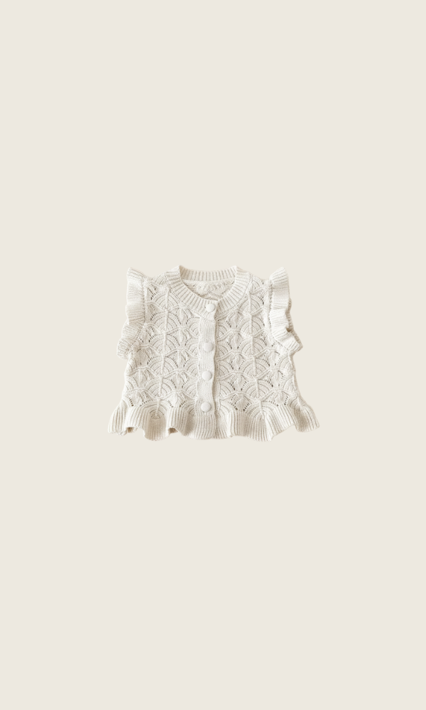 shell lace cardigan | cream