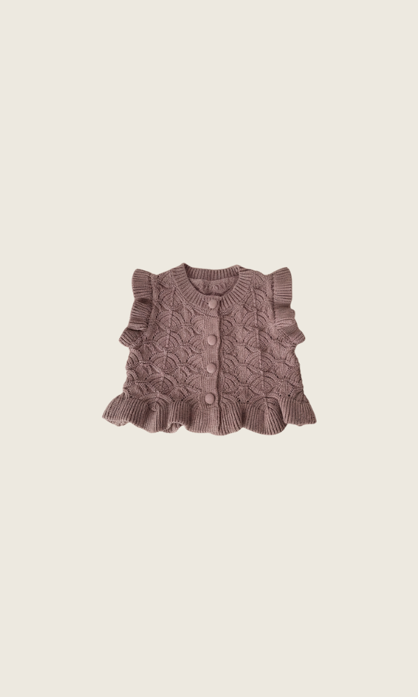 plum lace cardigan | taupe