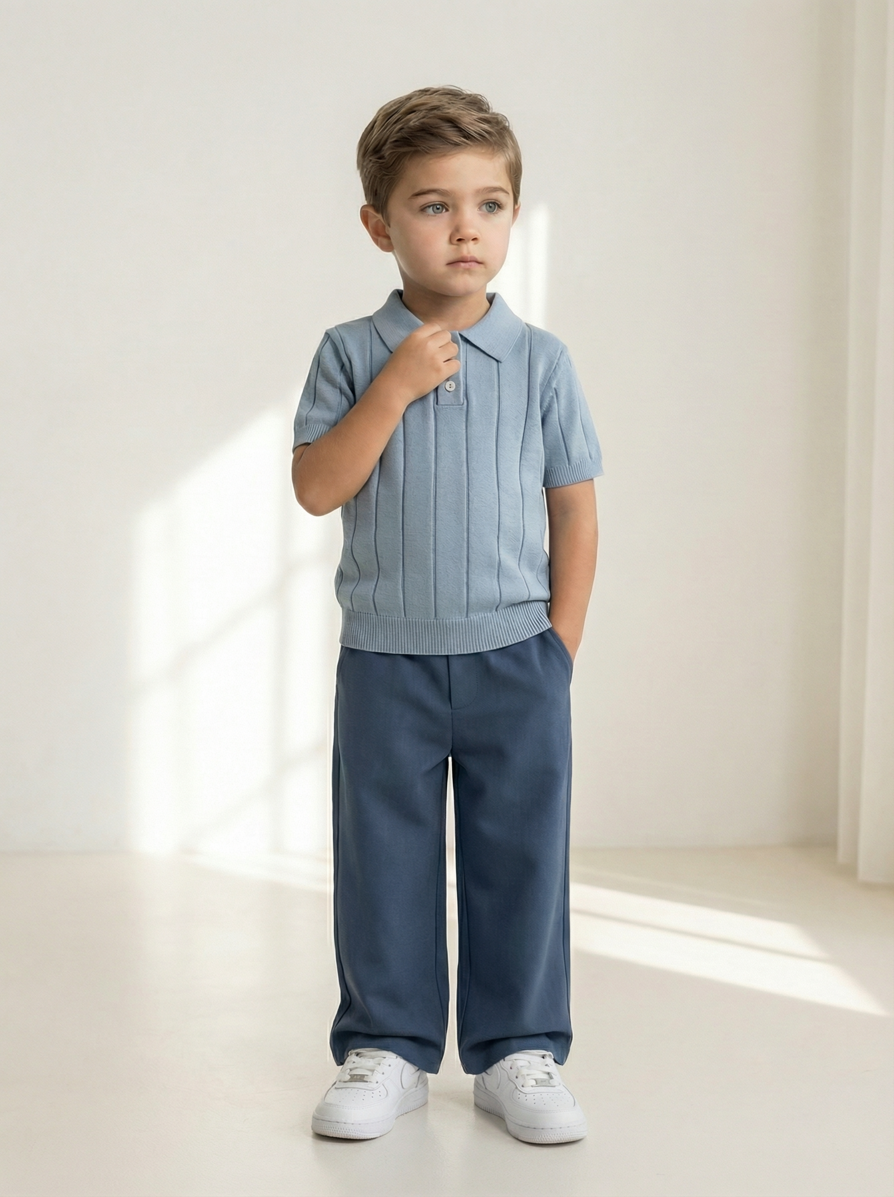 misty sky polo | blue