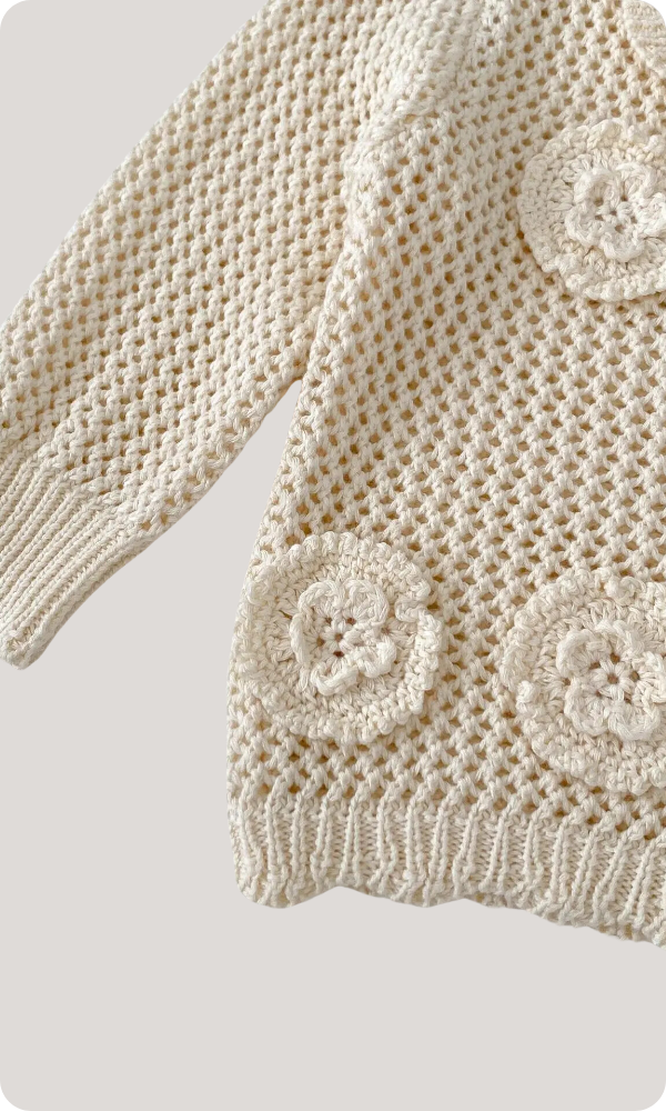 ivory petals cardigan