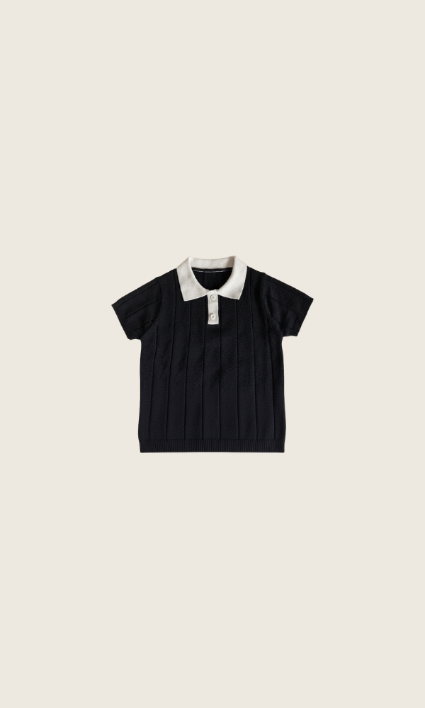 ink collar polo | black